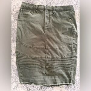 Olive Green Women's denim Skirt